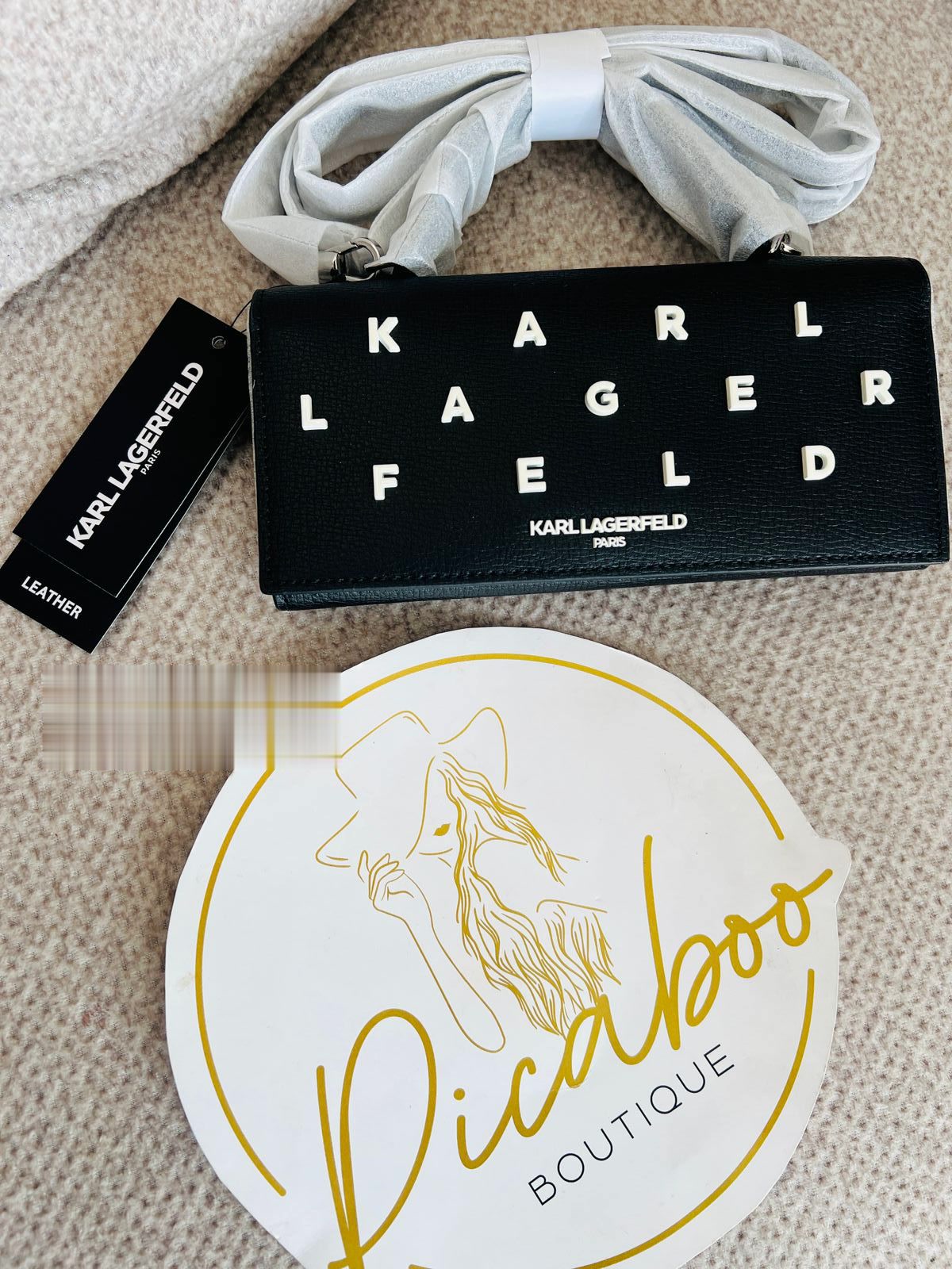Bolsa cartera Karl Lagerfeld negra con letras