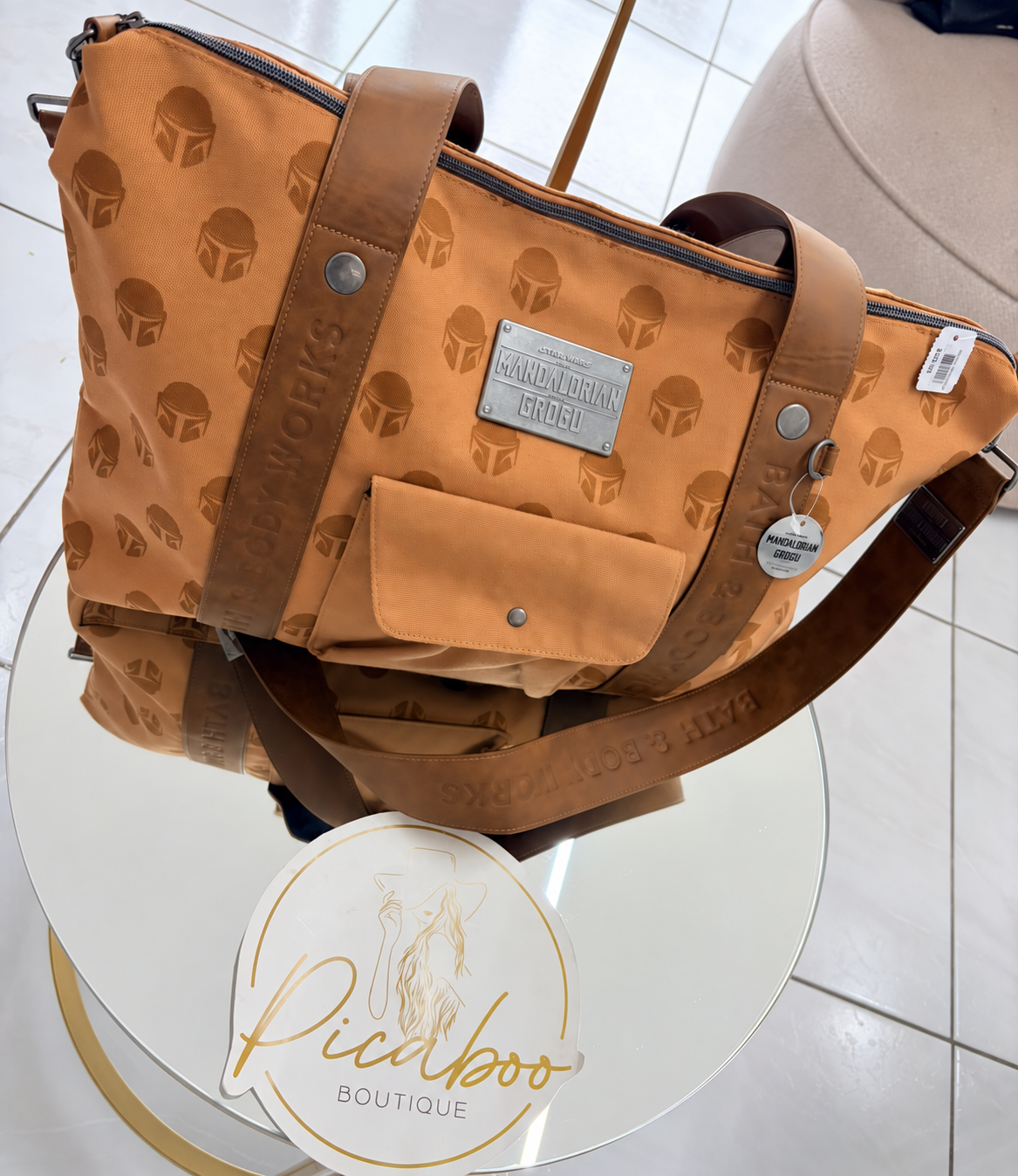 Bolsa Star Wars The Mandalorian Grogu color café
