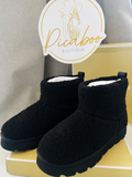 Botines negros afelpados con plataforma – 2MX