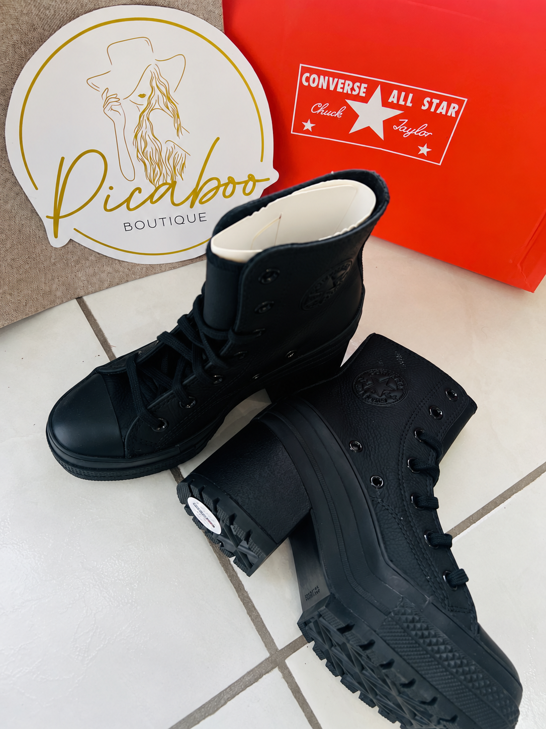 Botines Converse negros con tacón – 2MX