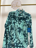 Sudadera Columbia verde menta estampada con medio cierre