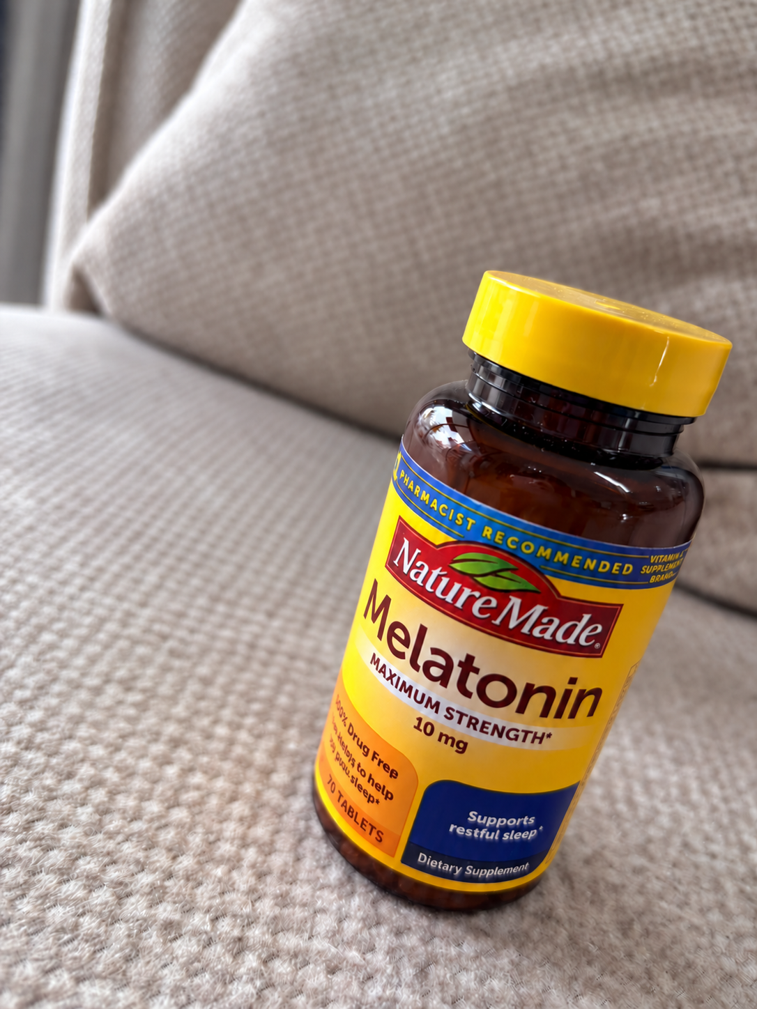 Nature Made Melatonin 10 mg — Frasco de 70 tabletas