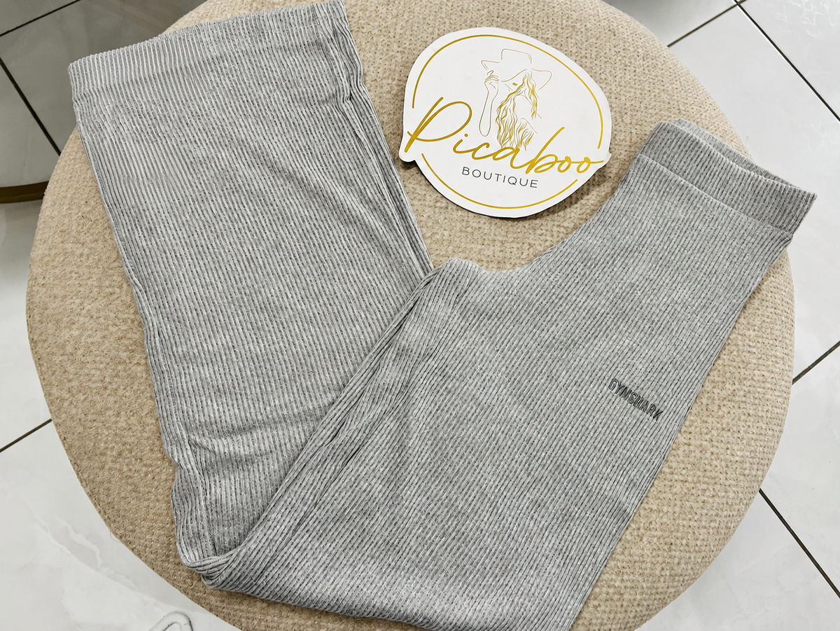 Pants Gymshark gris de tejido acanalado