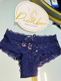 Panty de encaje azul marino