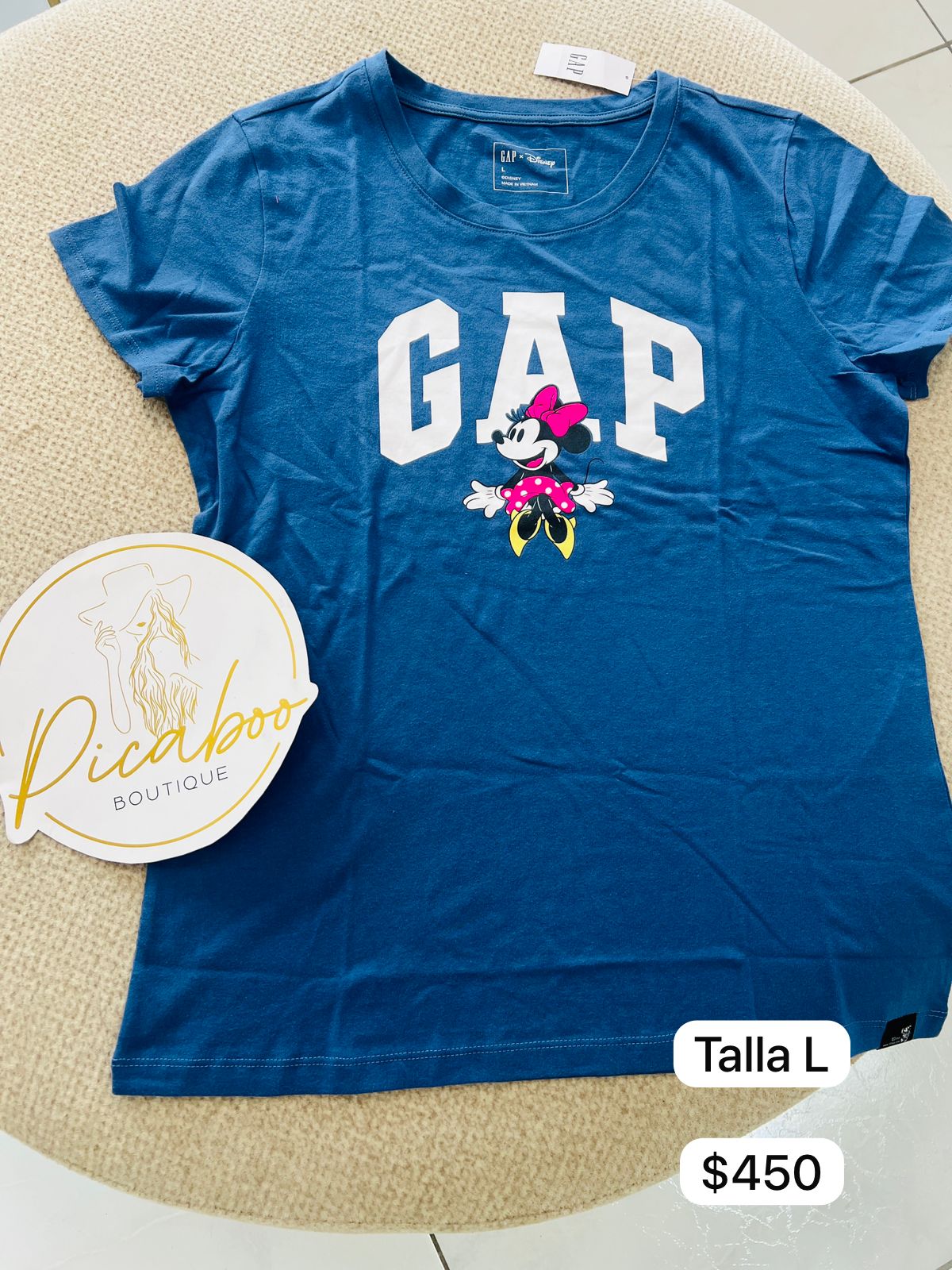 Playera GAP azul con Minnie Mouse talla L