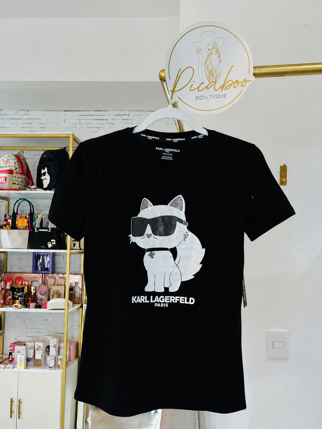 Playera negra Karl Lagerfeld Choupette