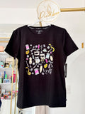 Playera Karl Lagerfeld negra con motivos de costura