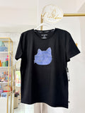 Playera Karl Lagerfeld negra con gato azul talla L