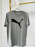 Playera Puma gris con logo negro talla S