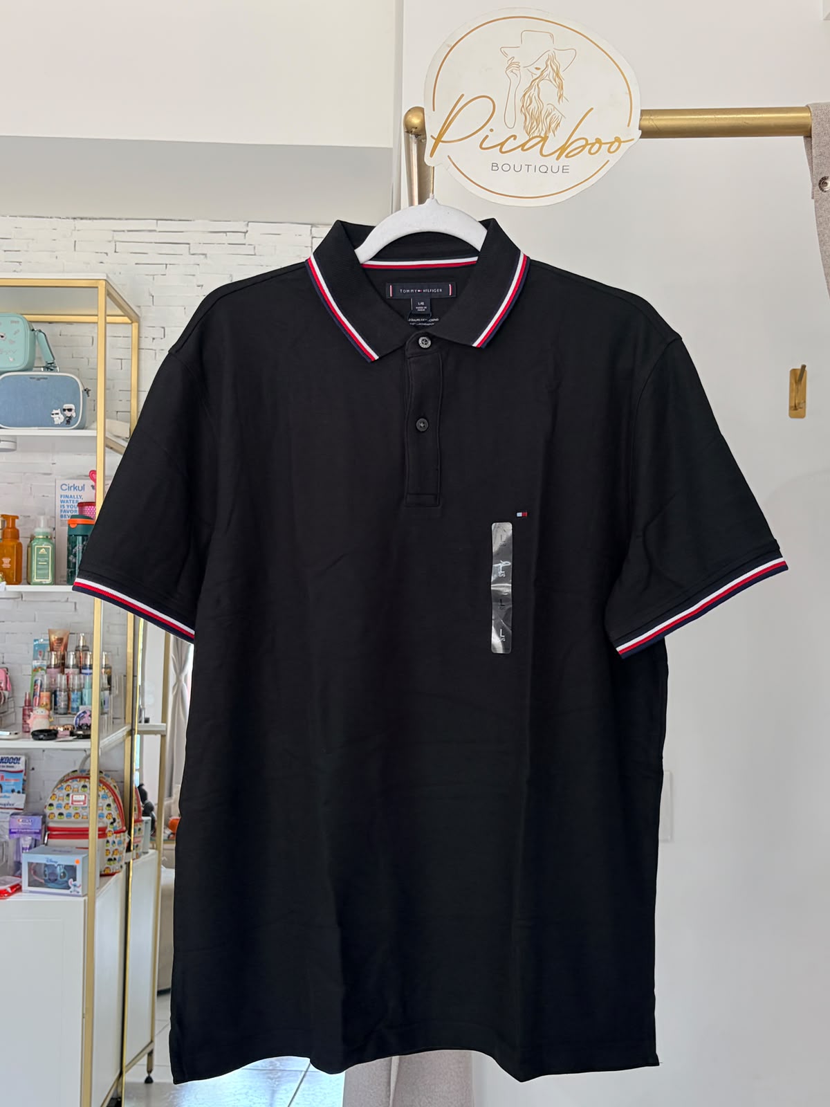 Playera polo Tommy Hilfiger negra para caballero