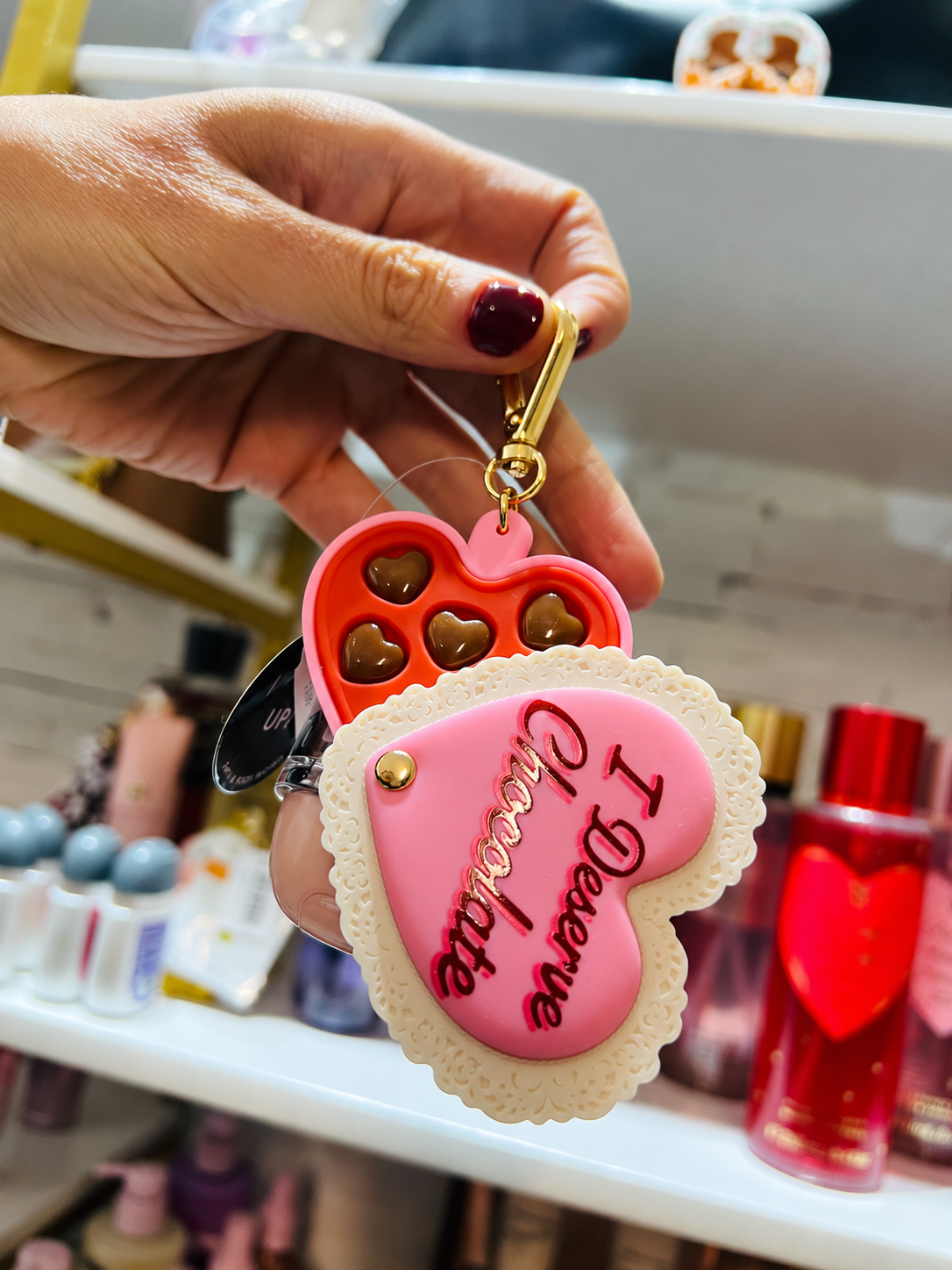 Porta gel caja de chocolates en corazón