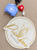 Porta gel botiquín azul con corazón
