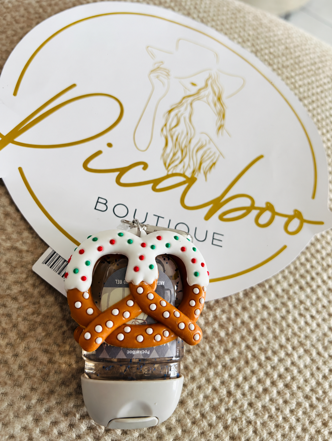 Porta gel pretzel navideño