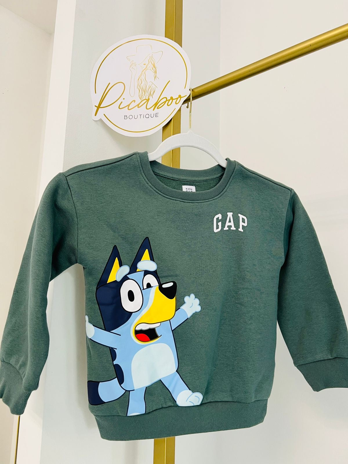 Sudadera GAP verde de Bluey para niño