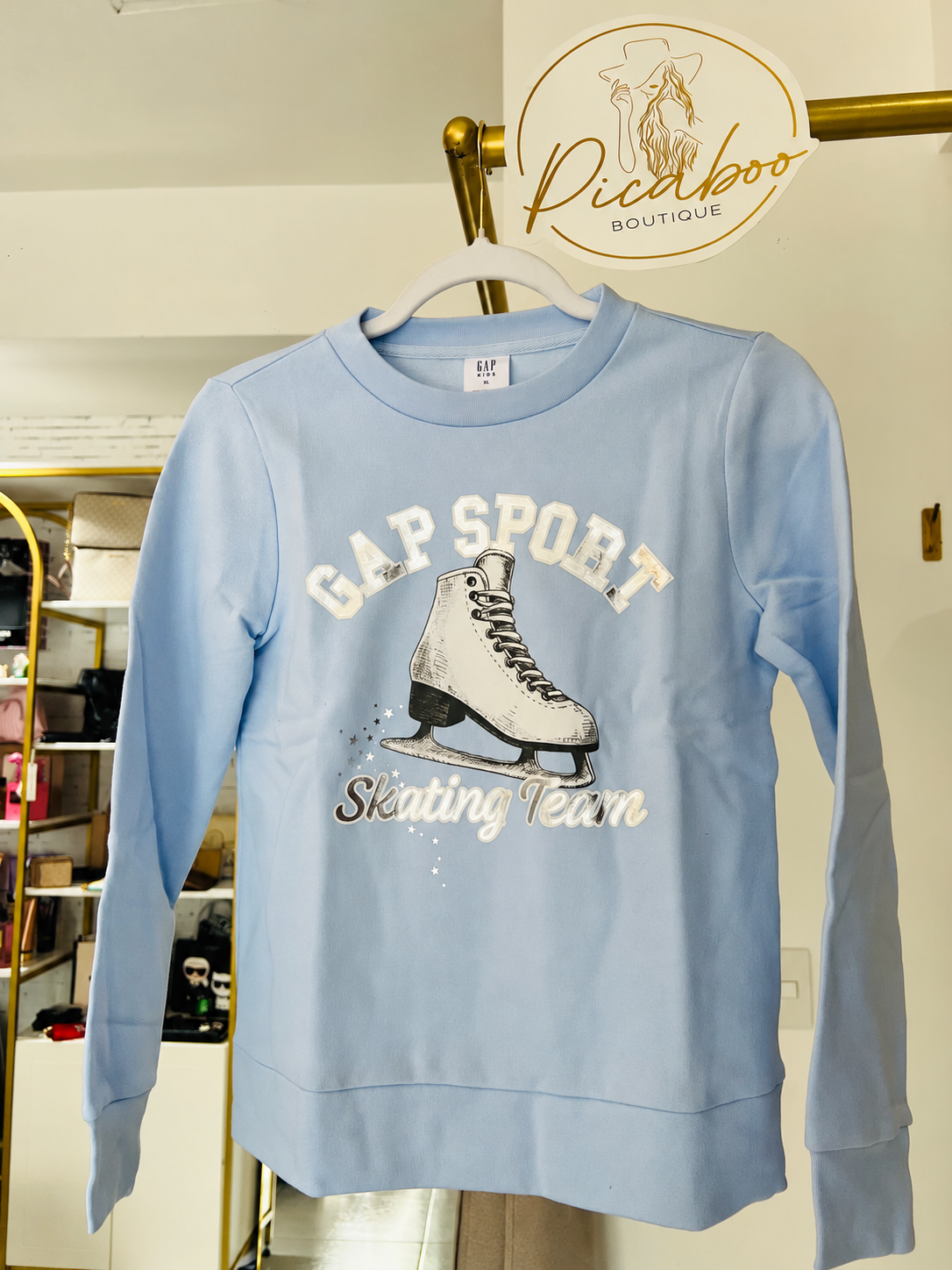 Sudadera GAP Sport azul claro Skating Team para niña