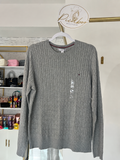 Suéter Tommy Hilfiger gris de punto trenzado