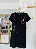 Vestido Karl Lagerfeld negro con corazones talla S